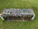 A colourful mosaic tiled bench at the Hillcrest AIDS Centre Trust.
